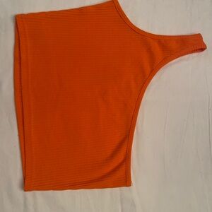 Women's Orange Ribbed Tank Top